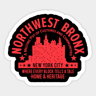 Northwest Bronx Skyline - A Melting Pot of Cultures and Communities Sticker